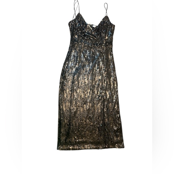 Ramy Brook Leanne Sequin Sleeveless Midi Dress Black Size 8 NWT - Picture 3 of 11
